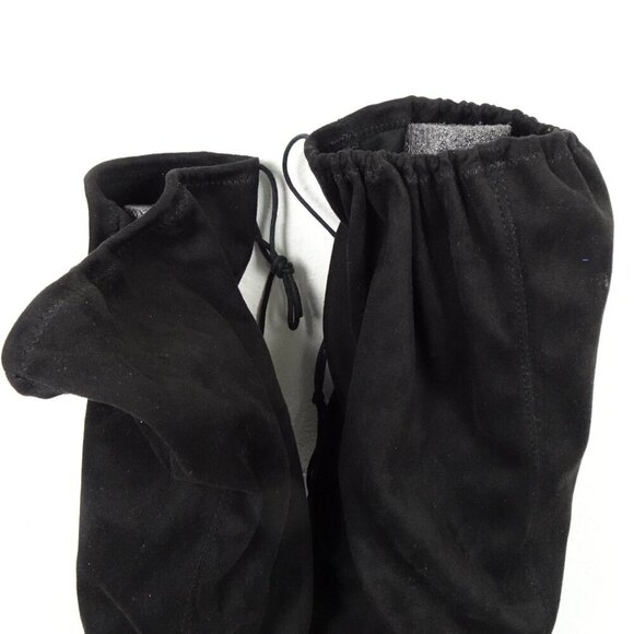 JustFab Aubriana Boots Over The Knee Heeled Suede Women's Size 8 Black Vegan - Picture 6 of 13